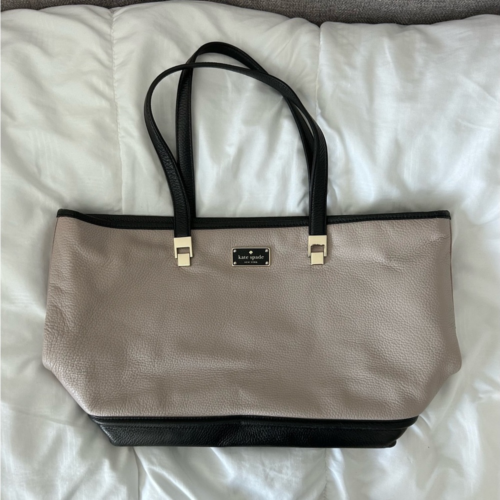 Kate Spade Black and Tan Leather Tote Bag